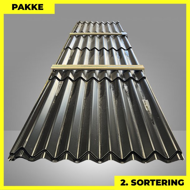 Sinus 35 m/ markering - 2. sortering - 50 stk. af 4490 mm - Sort - 224,5 m�