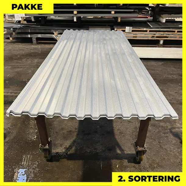 Trapez MTP 20 - 2. sortering - 16 stk. af 3000 mm - Aluzink - 48 m