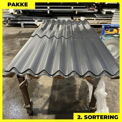 Sinus 35 m/ markering &amp; dug - 2. sortering - 22 stk. af 1600-2600 mm - Sort - 42,2 m&sup2;