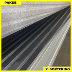 Trapezplade MTP 21 m/ dug - 2. sortering - 3 stk. af 7000 mm - Mat Antracitgr� - 21,7 m�