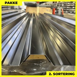 Trapez MTP 35R - 2. sortering - 4 stk. af 3000 mm - Sort - 12,4 m