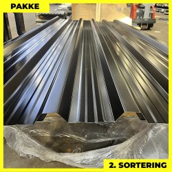 Trapez MTP 35R - 2. sortering - 4 stk. af 3000 mm - Sort - 12,4 m