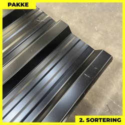 Trapez MTP 35R - 2. sortering - 4 stk. af 3000 mm - Sort - 12,4 m