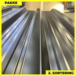 Trapez MTP 35R - 2. sortering - 4 stk. af 3000 mm - Sort - 12,4 m