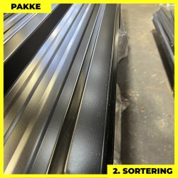 Trapez MTP 35R - 2. sortering - 4 stk. af 3000 mm - Sort - 12,4 m