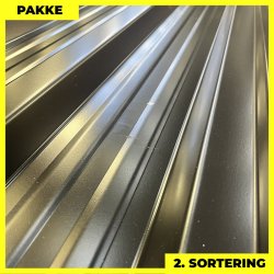 Trapez MTP 35R - 2. sortering - 4 stk. af 3000 mm - Sort - 12,4 m