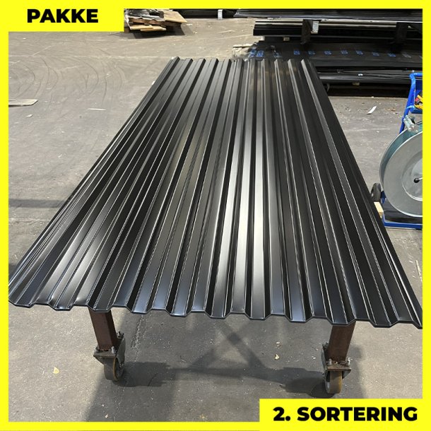 Trapez MTP 20 - 2. sortering - 10 stk. af 3000 mm - Sort - 30 m