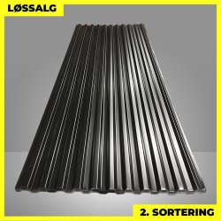 Trapezplade MTP 20 - 2. sortering - 3000 mm - 0,7 mm - Sort