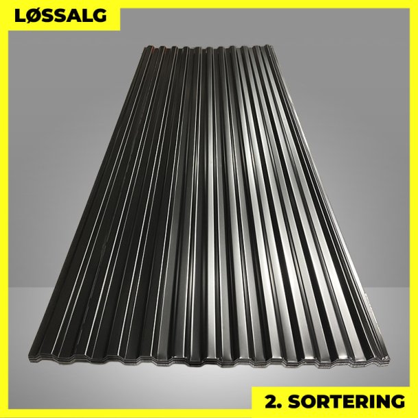 Trapezplade MTP 20 - 2. sortering - 3000 mm - 0,7 mm - Sort