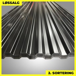 Trapezplade MTP 20 - 2. sortering - 3000 mm - 0,7 mm - Sort