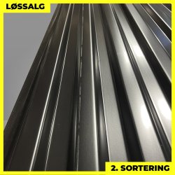 Trapezplade MTP 20 - 2. sortering - 3000 mm - 0,7 mm - Sort