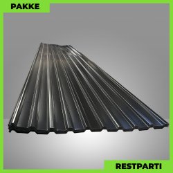 Trapezplade MTP 21 m/ dug - Restparti - 5 stk. af 7000 mm - 0,5 mm - Sort - 36,2 m�