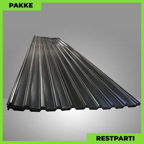 Trapezplade MTP 21 m/ dug - Restparti - 5 stk. af 7000 mm - 0,5 mm - Sort - 36,2 m�