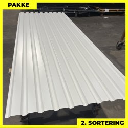 Trapezplade MVP 21 - Vg - 2. sortering - 6 stk. af 3000 mm - Hvid - 18,6 m&sup2;