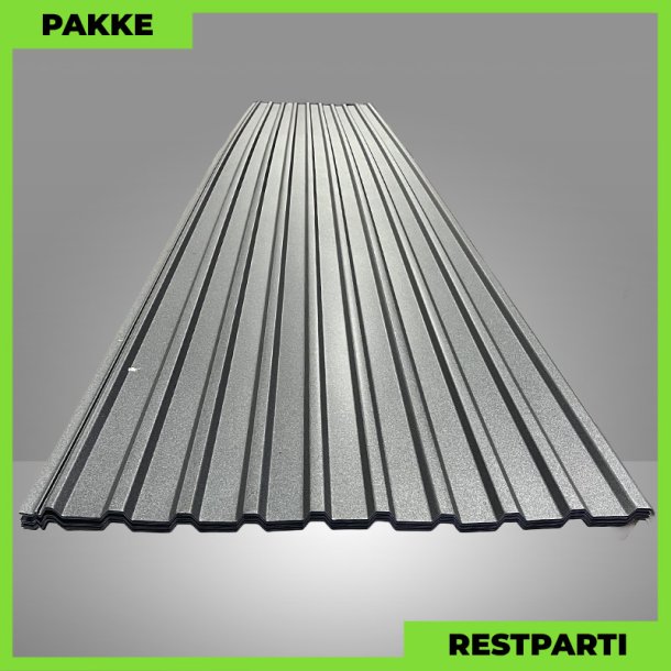 Trapezplade MTP 21 m/ dug - Restparti - 8 stk. af 7000 mm - 0,6 mm - Mat Sort - 57,9 m�