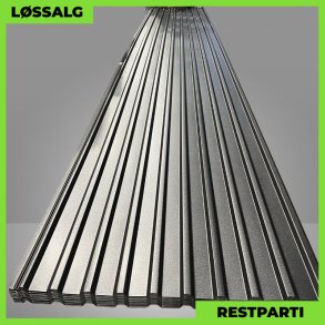 Trapezplade MTP 21 m/ dug - Restparti - 7000 mm - 0,6 mm - Mat Sort