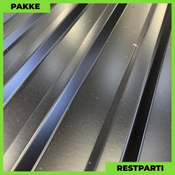 Trapezplade MTP 21 - Restparti - 7 stk. af 5250 mm - 0,4 mm - Sort - 38 m�