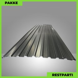 Trapezplade MTP 21 - Restparti - 7 stk. af 5250 mm - 0,4 mm - Sort - 38 m�
