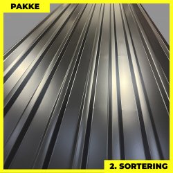 Trapezplade MTP 21 - 2. sortering - 7 stk. af 5750-6250 mm - Sort - 43,2 m