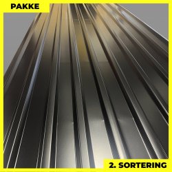 Trapezplade MTP 21 - 2. sortering - 7 stk. af 5750-6250 mm - Sort - 43,2 m