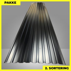 Trapezplade MTP 21 - 2. sortering - 7 stk. af 5750-6250 mm - Sort - 43,2 m