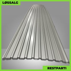 Trapezplade MTP 21 - Restparti - 7500 mm - 0,65 mm - Mrk Silver