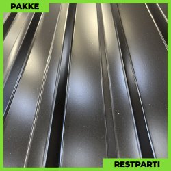 Trapezplade MTP 21 - Restparti - 10 stk. af 5250 mm - 0,5 mm - Sort - 54,3 m�