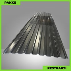 Trapezplade MTP 21 - Restparti - 10 stk. af 5250 mm - 0,5 mm - Sort - 54,3 m�