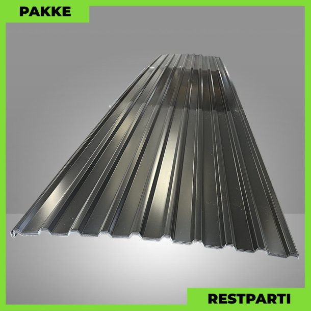 Trapezplade MTP 21 - Restparti - 10 stk. af 5250 mm - 0,5 mm - Sort - 54,3 m�