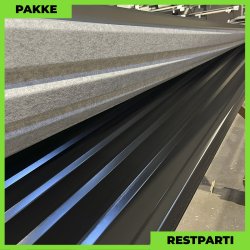 Trapezplade MTP 21 m/ dug - Restparti - 6 stk. af 7000 mm - 0,5 mm - Sort - 43,4 m�