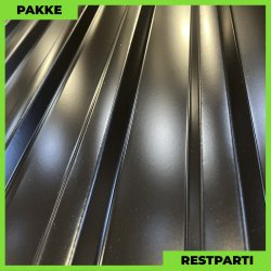 Trapezplade MTP 21 m/ dug - Restparti - 6 stk. af 7000 mm - 0,5 mm - Sort - 43,4 m�