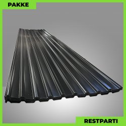 Trapezplade MTP 21 m/ dug - Restparti - 6 stk. af 7000 mm - 0,5 mm - Sort - 43,4 m�