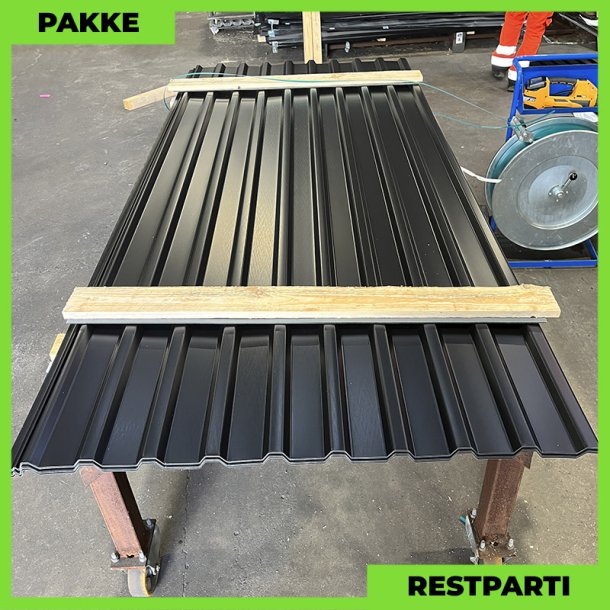 Trapezplade MTP 21 - Restparti - 14 stk. af 2500 mm - Sort - 36,2 m