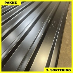 Trapezplade MTP 21 - 2. sortering - 4 stk. af 6500 mm - Sort - 26,9 m�
