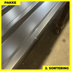 Trapezplade MTP 21 - 2. sortering - 4 stk. af 6500 mm - Sort - 26,9 m�