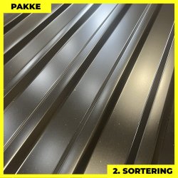 Trapezplade MTP 21 - 2. sortering - 4 stk. af 6500 mm - Sort - 26,9 m�