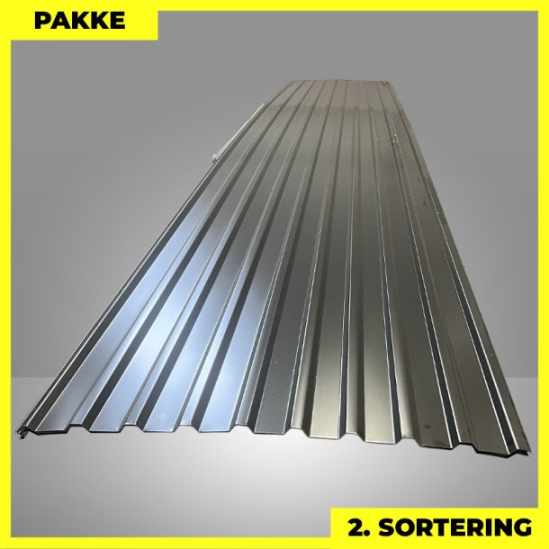 Trapezplade MTP 21 - 2. sortering - 4 stk. af 6500 mm - Sort - 26,9 m�