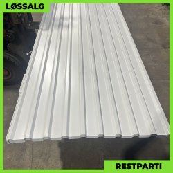 Trapez MTP 21 - Restparti - 0,4 mm - Hvid