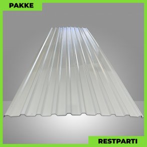 Trapezplade MTP 21 - Restparti - 6 stk. af 4000 mm - 0,4 mm - Hvid - 24,8 m&sup2;