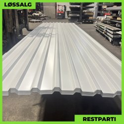 Trapez MTP 21 - Restparti - 0,4 mm - Hvid