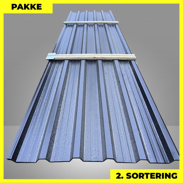 Trapezplade MTP 35R - 2. sortering - 8 stk. af 4500 mm - Sort - 37,2 m�