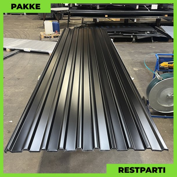 Trapezplade MTP 21 - Restparti - 14 stk. af 4000 mm - 0,5 mm - Sort - 57,9 m