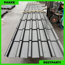 Trapez MTP 35 m/ dug - Restparti - 17 stk. af 1400-6300 mm - Sort - 72,2 m