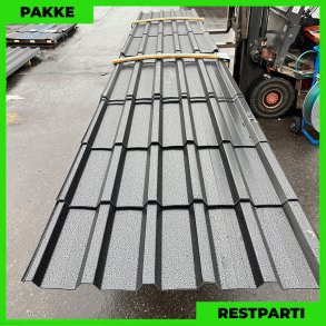 Trapez MTP 35 m/ dug - Restparti - 17 stk. af 1400-6300 mm - Sort - 72,2 m²