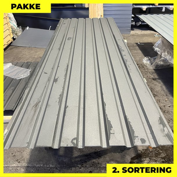 Trapez MVP 20/100 - 2. sortering - 10 stk. af 1000-3400 mm - Grafitgr - 18m