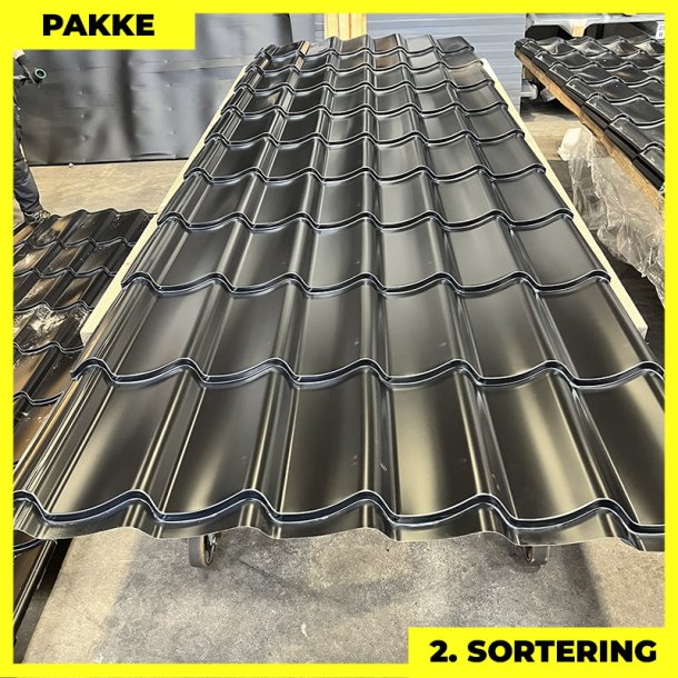 Teglstensprofil Traditionel - 2. sortering - 24 stk. af 3600 mm - Sort - 93,3 m