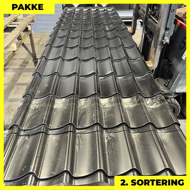 Teglstensprofil Traditionel - 2. sortering - 34 stk. af 4000-4400 mm - Sort - 160,7 m