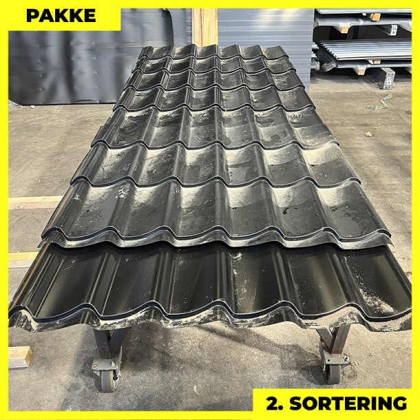 Teglstensprofil Traditionel - 2. sortering - 10 stk. af 1000-3000 mm - Sort - 20,5 m