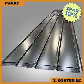 Pandeplade MTP 20/220 - 3. sortering - 7 stk. af 6000 mm - Sort - 45,3 m�