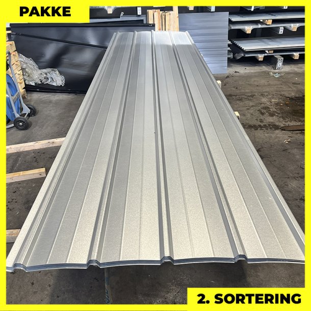 Pandeplade MTP 20/220 m/ dug - 2. sortering - 6 stk. af 4500 mm - Aluzink - 29,1 m